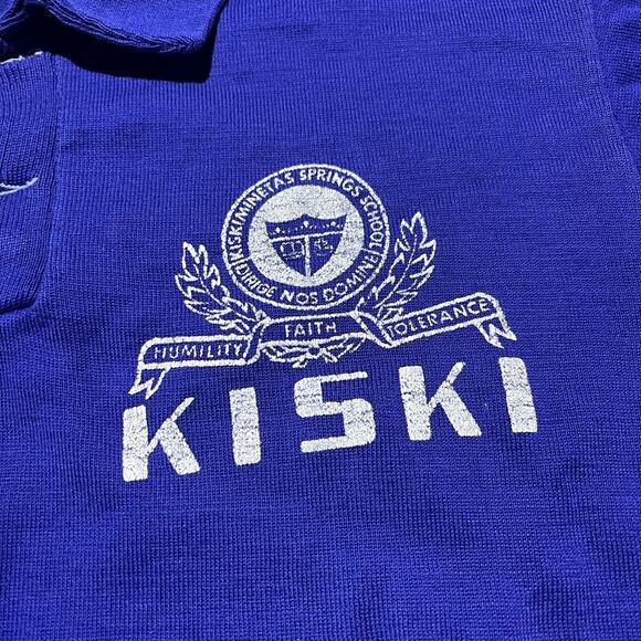 Vintage 50s Kiskiminetas Springs School Purple Polo Shirt - Picture 2 of 4